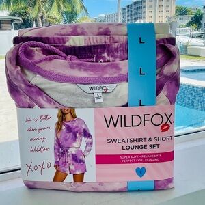 NWT Wildfox - sweatshirt and shorts lounge set